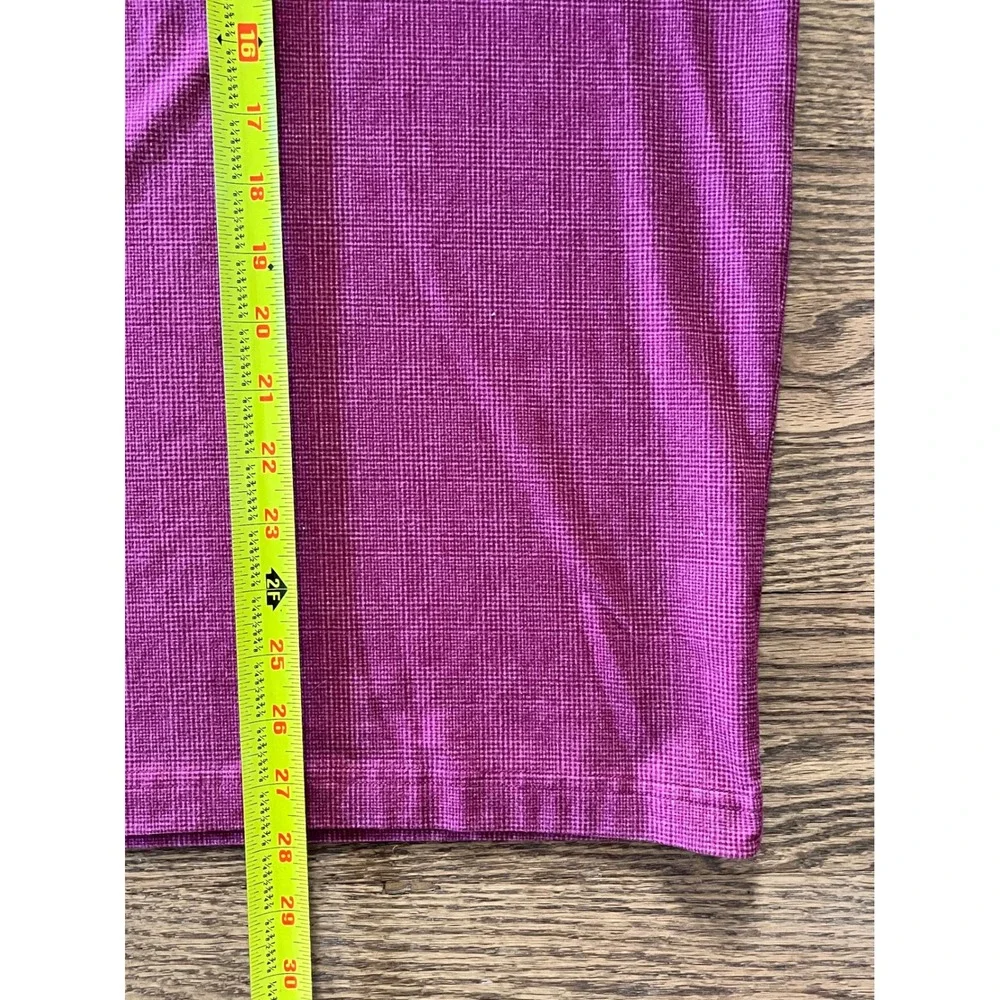 Johnnie-O Mens XL Berry Red Micro Check Performance 1/4 Zip Pullover Shirt